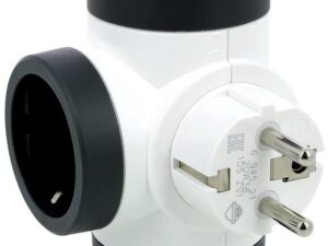 Трипосочен разклонител бяло/сиво, въртящ, Legrand
